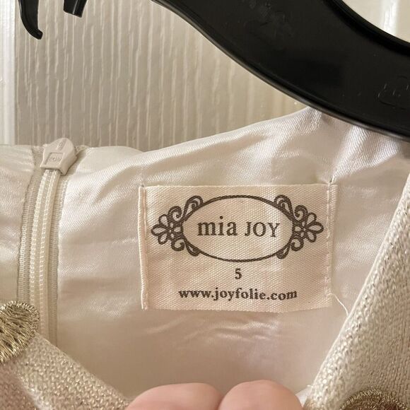 Joyfolie Roselyn Petticoat Dress in Gold Tulle Hi-Low Mia Joy Girls Size 5 - Picture 10 of 15